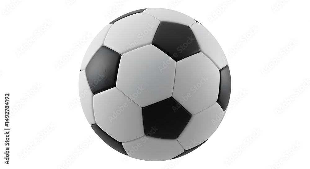 Naklejka premium Classic Black and White Soccer Ball on White Background