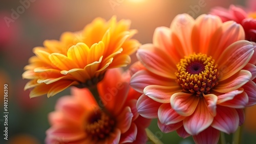 Radiant Close-Up of Vibrant Orange Flowers in Soft Light