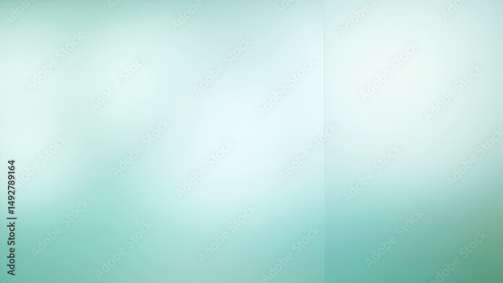 Naklejka premium A calm and tranquil gradient background featuring a smooth transition from light teal to white. Its soft, diffused quality makes it suitable for websites, presentations, social media content