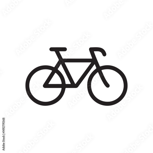 Bicycle Outline Vector Icon – Minimalist Line Art Bike Symbol