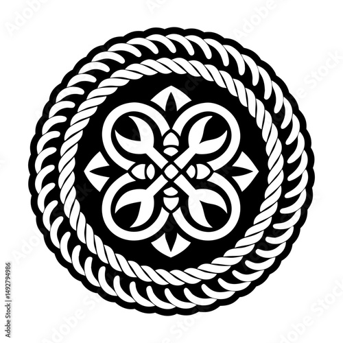 A glyph style icon depicting energy chakra balance