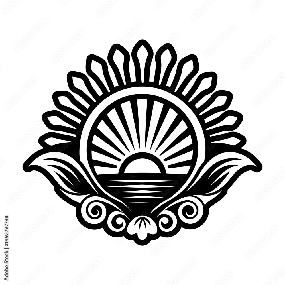 Obraz premium Solid icon showing sand mandala artwork