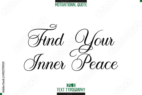 Find Your Inner Peace Modern Typography Text Motivational Caption