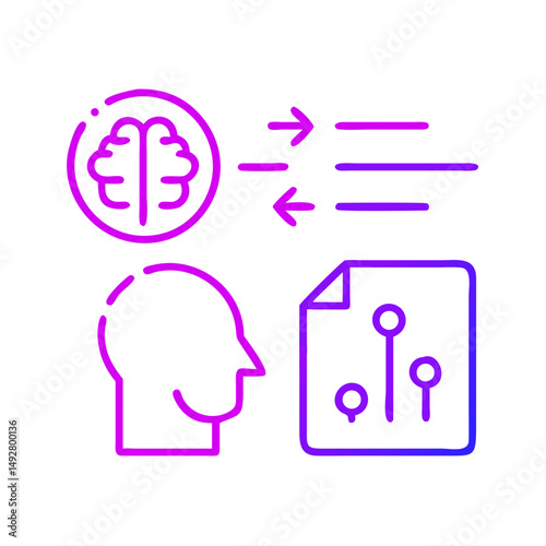 Brain function concept: Visual representation of thought process, data analysis, and human intelligence, suitable for educational content and technology-related projects.