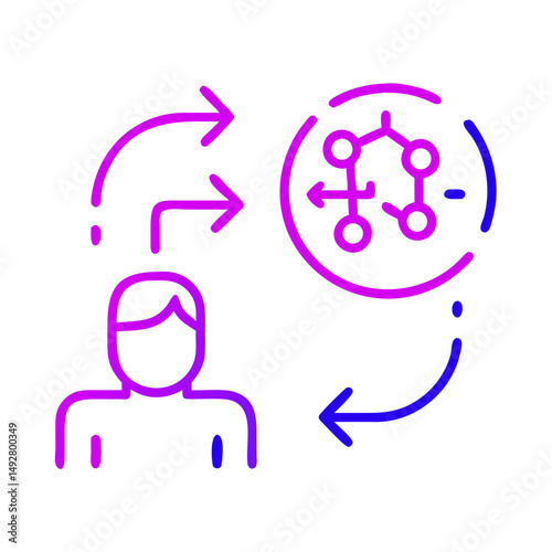 Strategic Vision: A digital illustration visualizing strategic thinking, innovation, and decision-making, showcasing the pathways and interconnectedness of ideas within a conceptual business model.