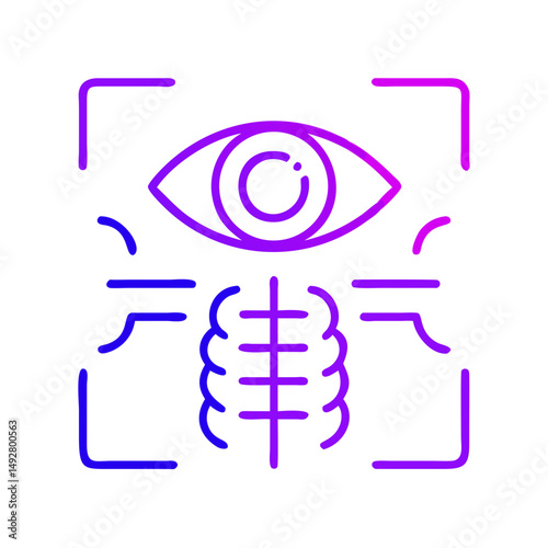Digital Eye Scan Illustration: A cutting-edge digital illustration depicting an eye scan, showcasing futuristic technology and biometric identification for security and verification.
