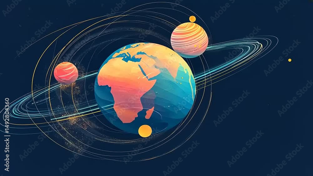 Celestial Dance: A Vibrant Planetary System