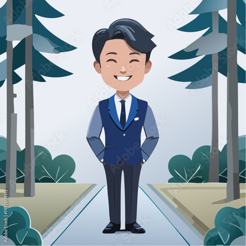Businessman Male Standing in Forest