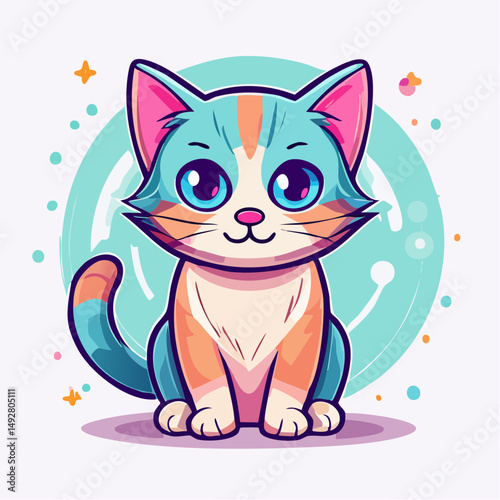 Cute Cartoon Cat Illustration