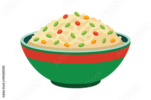 Fried rice vector illustration on white background