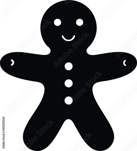 gingerbread cookie silhouette vector illustration