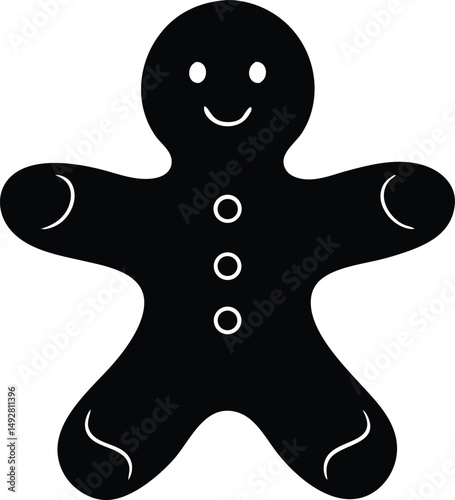 gingerbread cookie silhouette vector