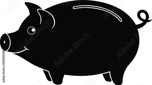 piggy bank silhouette vector symbol