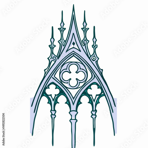 Gothic Architecture Gable Detail Drawing