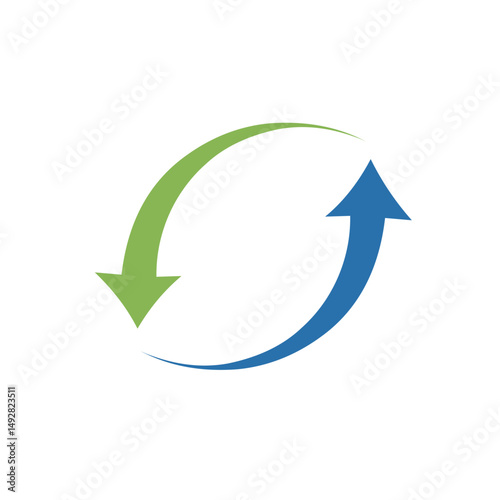Free Download green and blue arrow design. recycling arrows, send and receive arrows - GFXLoad