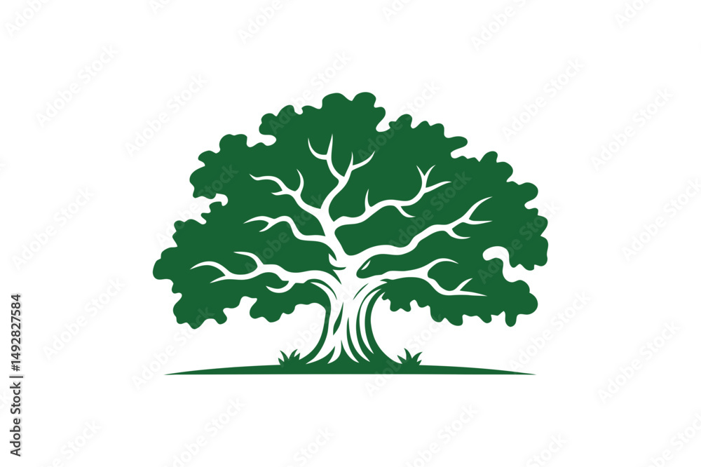 Obraz premium Green nature tree vector illustration design logo