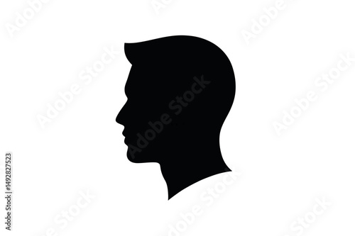 Man profile silhouette head vector illustration art
