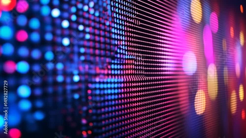 Colorful LED lights creating a vibrant background display at a concert