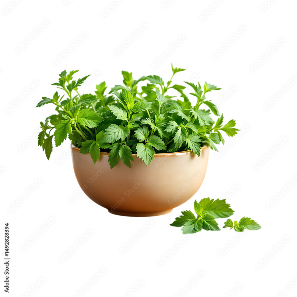 Fototapeta premium Fresh herbs in a bowl, healthy food concept
