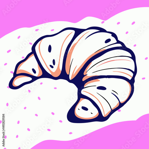 Delicious Croissant Illustration - Bakery Pastry Graphic
