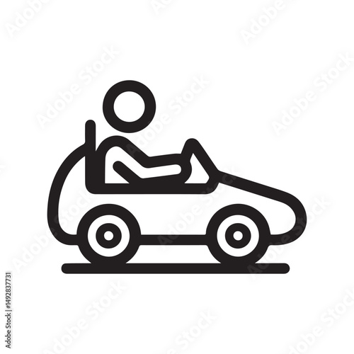 Simplistic car driver line icon vector on a white background. Car driver logo