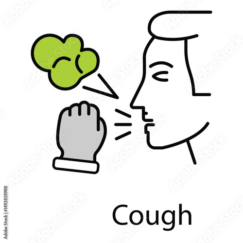 Coughing Person vector Icon Illustrating Health Precaution