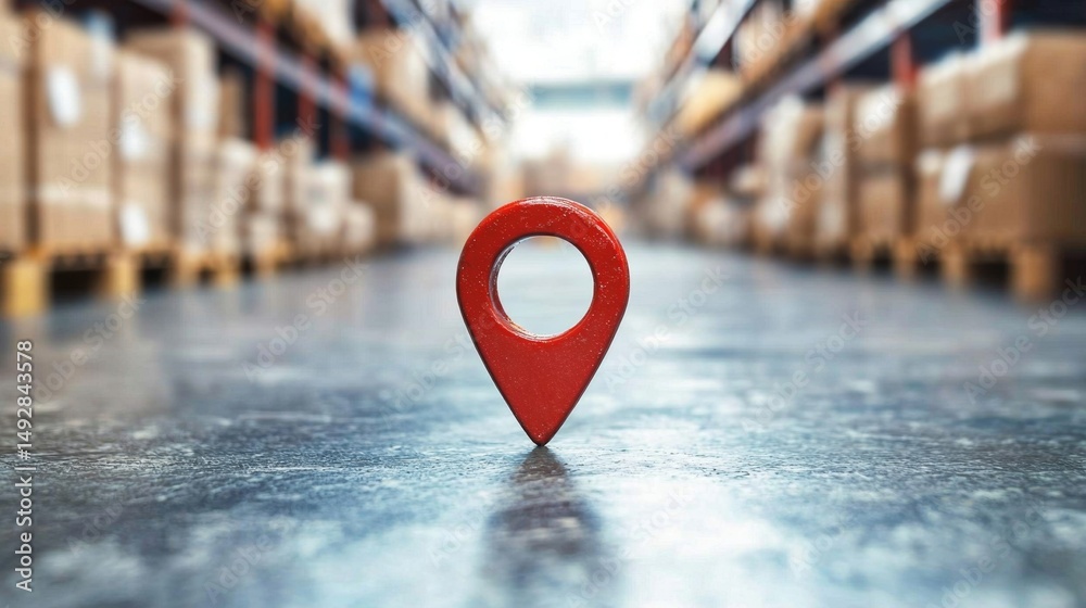 Fototapeta premium Efficient logistics mapped with a pin icon.