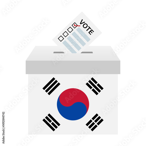 Election in the Korea. Election Concept. Vector Illustration.