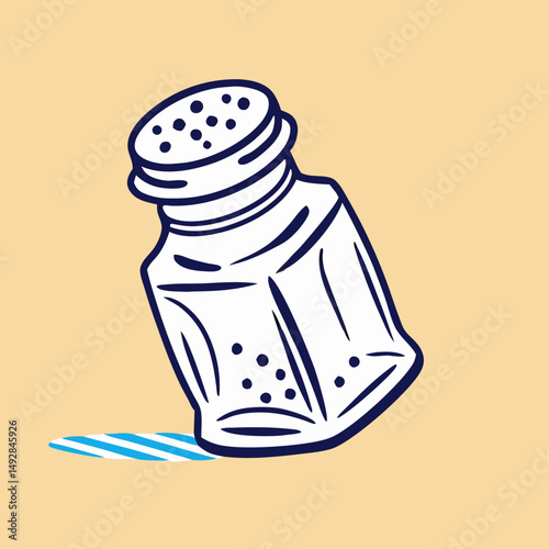 Salt Shaker Illustration: Line Art Design