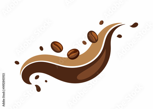 chocolate splash isolated on white