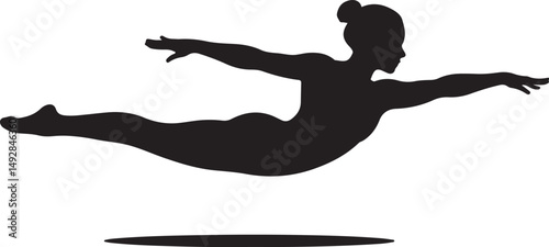 Silhouette of a Female Gymnast Performing a Back Handspring