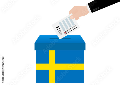 Election in the Sweden. Election Concept. Vector Illustration.