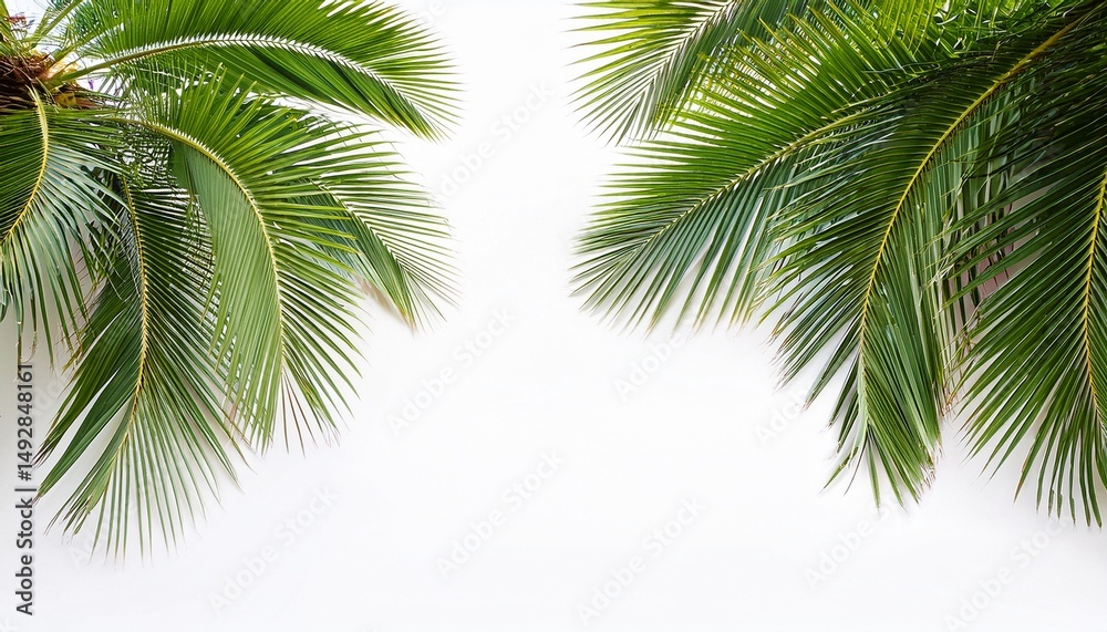 Fototapeta premium palm tree branches isolated on white background