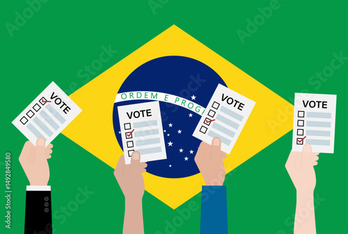 Election in the Brazil. Election Concept. Vector Illustration.