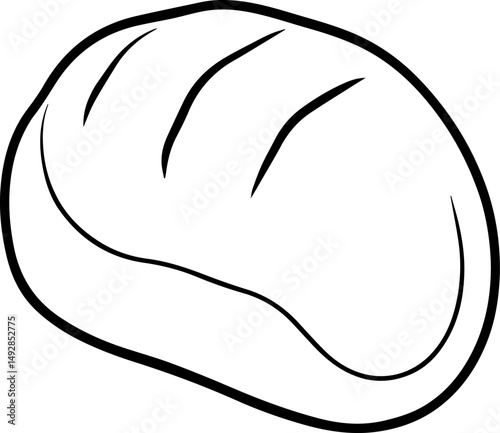 bread loaf outline vector illustration line art 