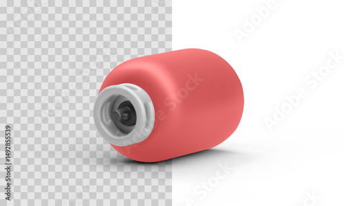 Gas Cylinder with Valve in Isometric 3D Style. Portable Metal Propane Tank Icon for Camping, Heating, or Industrial Use. Vector Illustration.