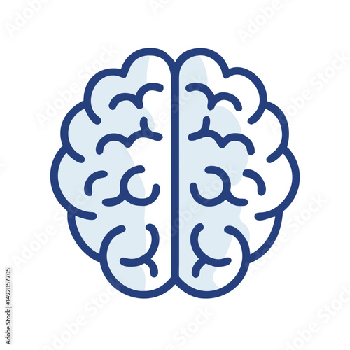 Stylized brain illustration on White Background for medical concepts