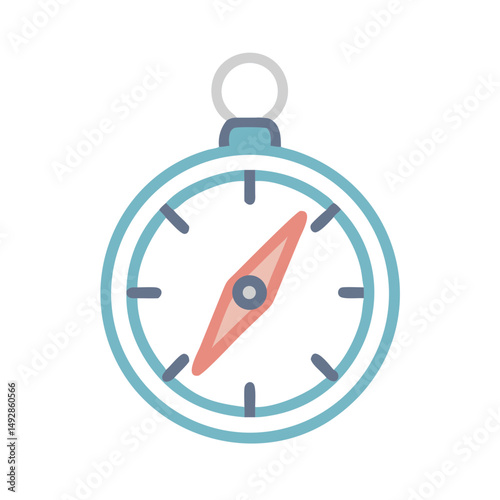 Blue compass illustration isolated on White Background for navigation