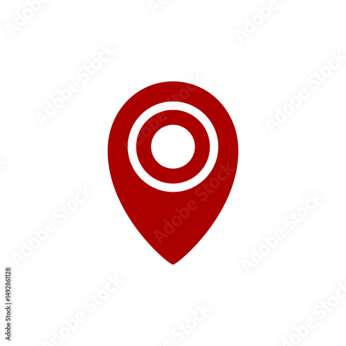 Vector red location pin with target icon, GPS and map marker symbol Free Download Vector red location pin with target icon, GPS and map marker symbol - GFXLoad