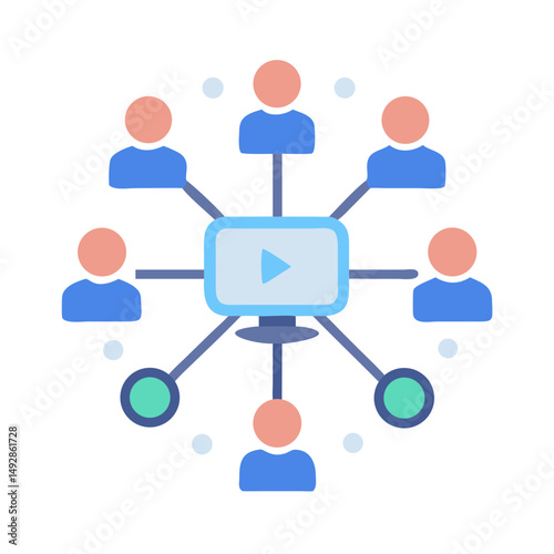Video sharing platform connects people in a network graphic