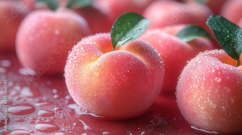 Fresh juicy peaches high resolution photo