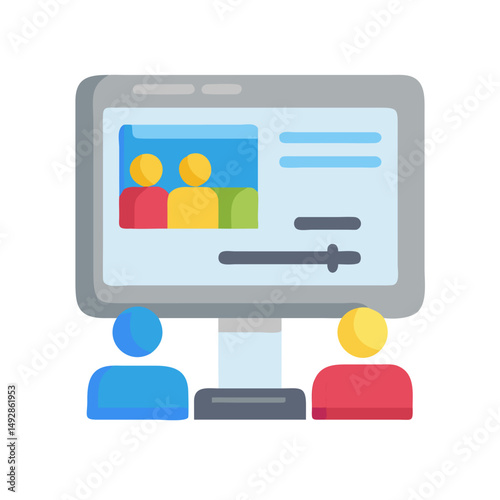 Online meeting platform displayed on computer screen with participants