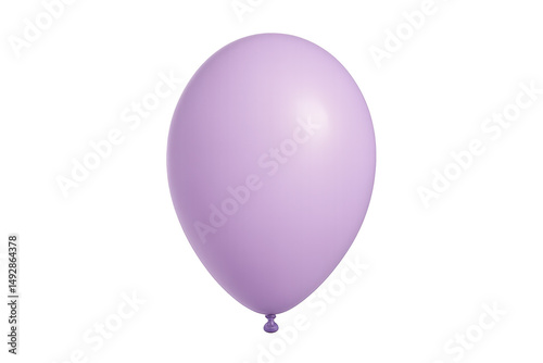 Purple helium balloon floating against a transparent background, perfect for party decorations and celebrations