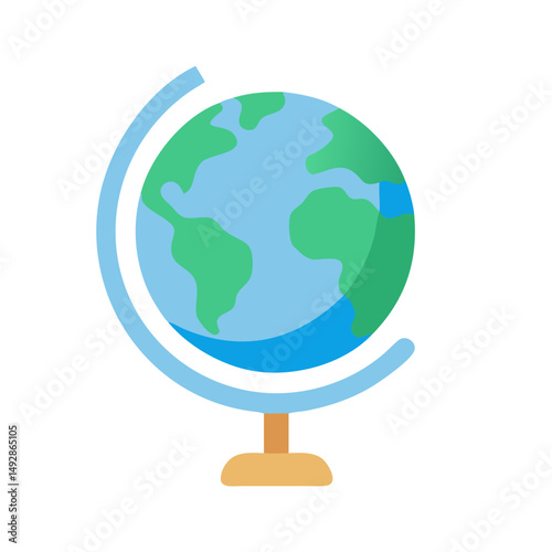 Stylized globe illustration against a White Background stock image