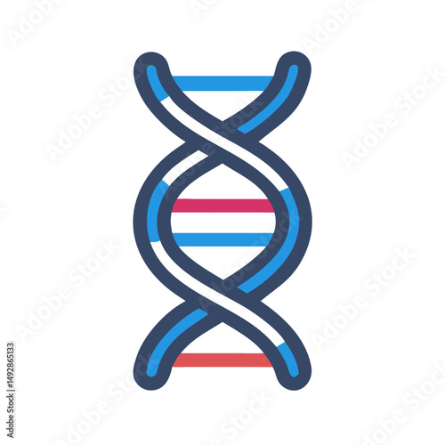 Modern DNA helix graphic on White Background