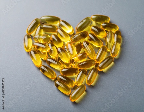 heart shaped omega 3 capsules