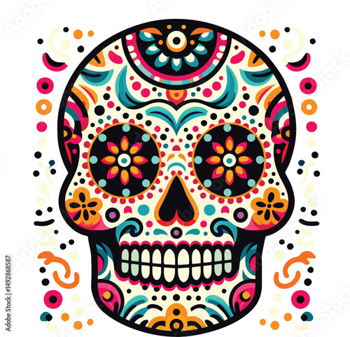 Dia de los Muertos vector art illustration