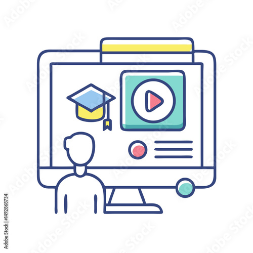 Online Education Platform Displayed on Computer Screen for Learning
