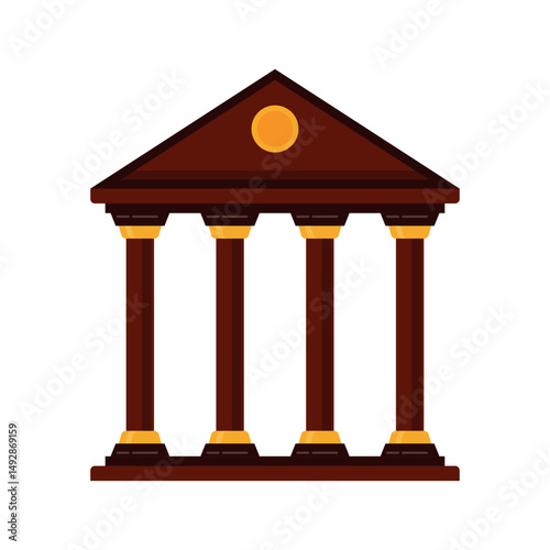 Flat vector of a courthouse, symbolizing legal institution and justice administration.