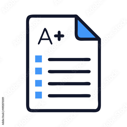 Iconic A Plus grade sheet showing academic achievement